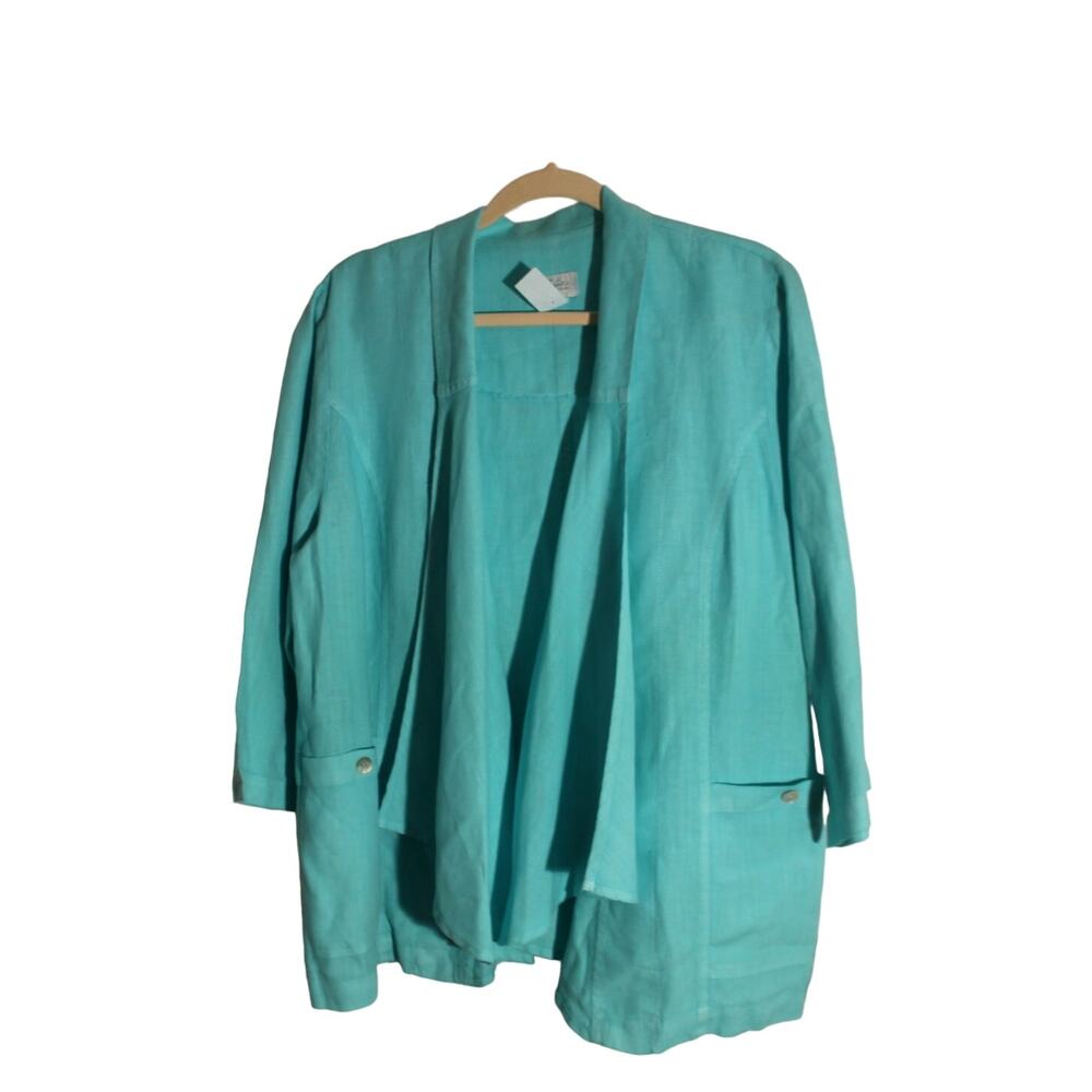 Mosaic Vintage Jade Open Front Lightweight Blazer sz M